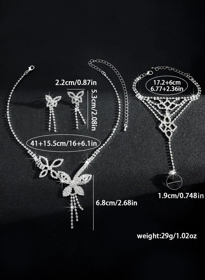 Take Two  3-Piece Embellished Butterfly Necklace, Bracelet And Earrings Jewelry Set for Women | Best Price UAE